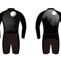 孤狼对月系列长袖骑行连体服