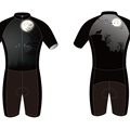孤狼对月系列短袖骑行连体服