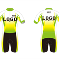 黄绿款短袖骑行连体服