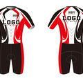 红黑款短袖骑行连体服