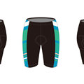 “条纹”蓝绿骑行短裤